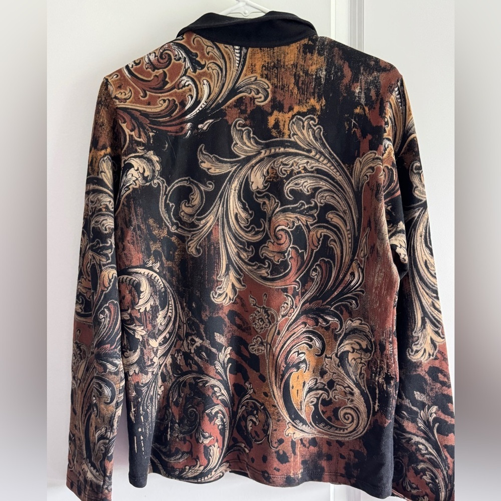 Vintage Y2K Jess & Jane Hoodie Floral Full Zip Sweatshirt Jacket Size Medium - Picture 5 of 10